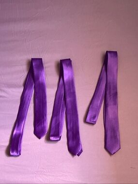SHEIN Purple Satin Narrow Neckties - Set of 4
